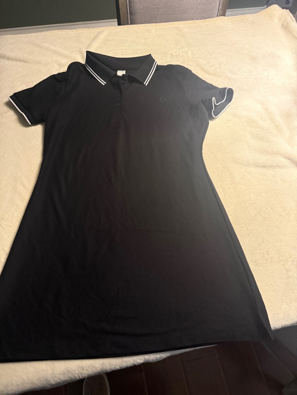PINK Victoria's Secret Black Polo Mini Dress with White Trim